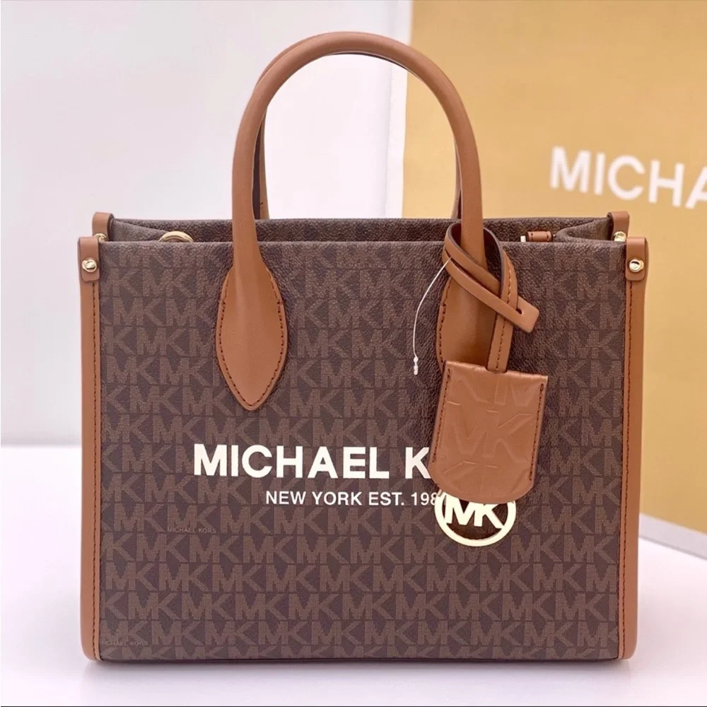 Michael Kors Mirella Small Crossbody Tote Bag Brown New